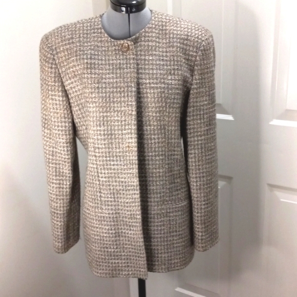 Liz Claiborne Herringbone Blazer Size 10 , 60% Wool - Picture 3 of 8